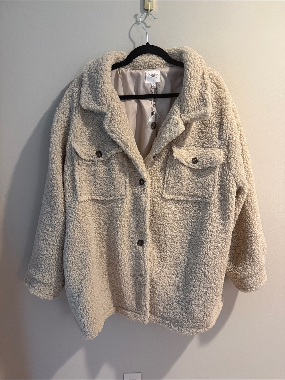 Hayden Cream Teddy Sherpa Jacket